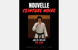 Nouvelle ceinture noire - Jalis KELAI