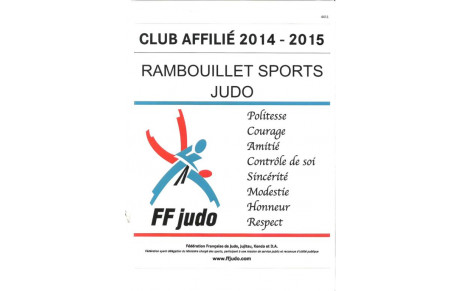 RAMBOUILLET SPORTS JUDO-JUJITSU - CLUB AFFILIE F.F. JUDO 2014 - 2015